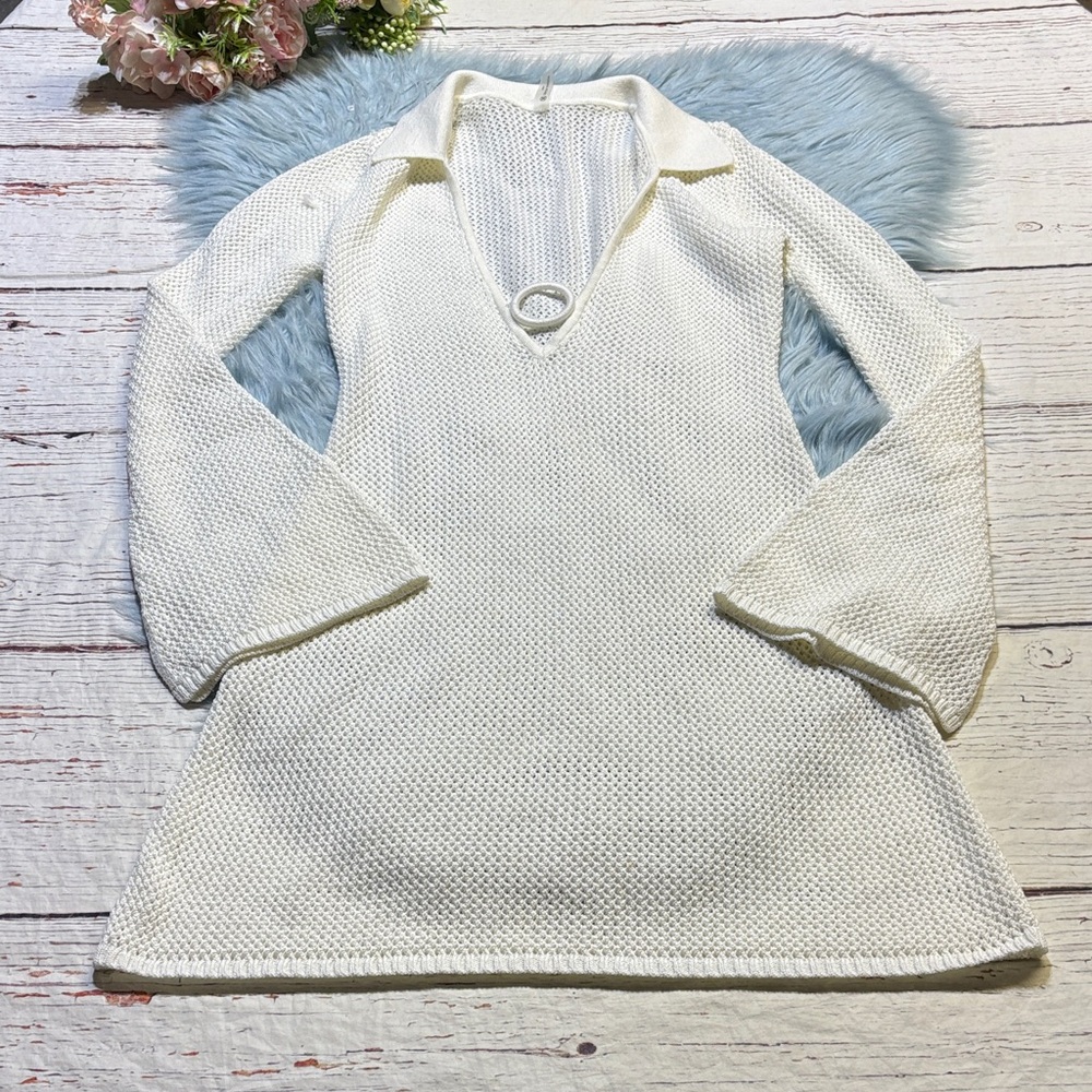 DEVON WINDSOR Katalina Open Knit Swim Coverup Dress sz S